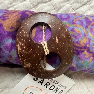 Tangerine Temple Batik Sarong- New, Giftable